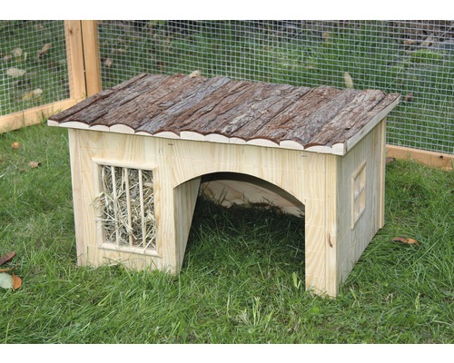Knaagdierenhuis Nature met hooiruif 54 x 41 x 30 cm
