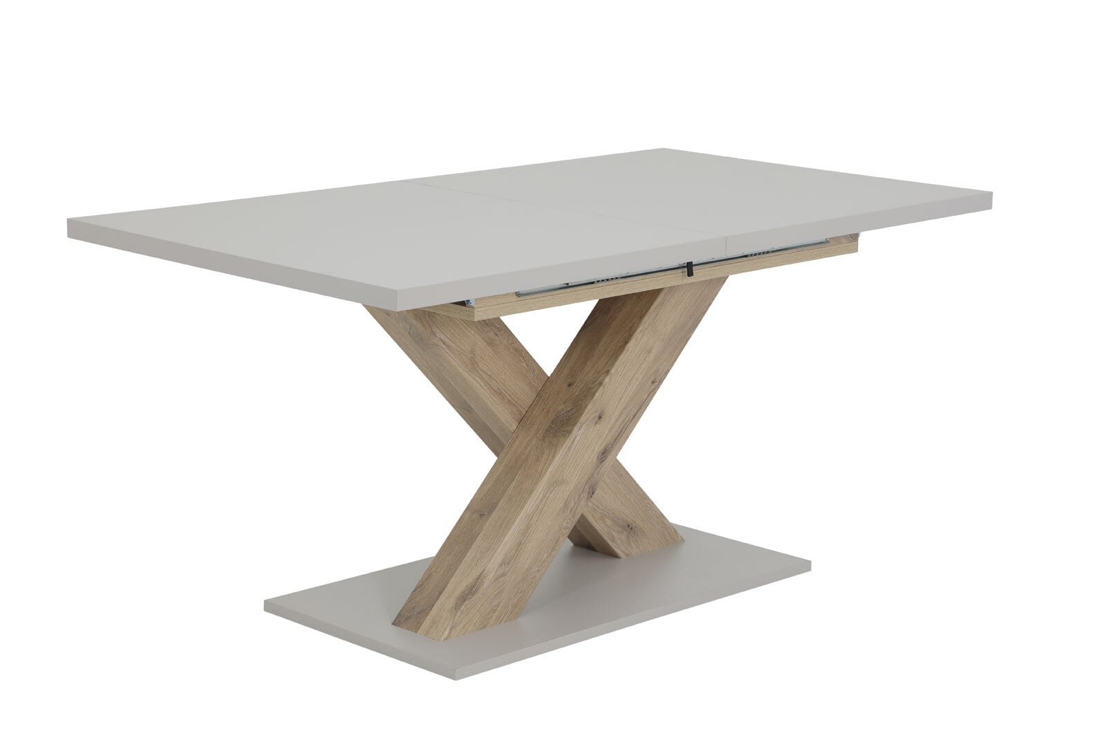 Tisch Xena Hellgrau/Viking Oak-Optik 160(200)/76/90 cm