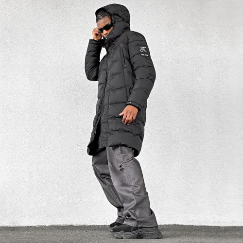 Doudoune Longue Capuche Dark Interstellar 0017 Noir
