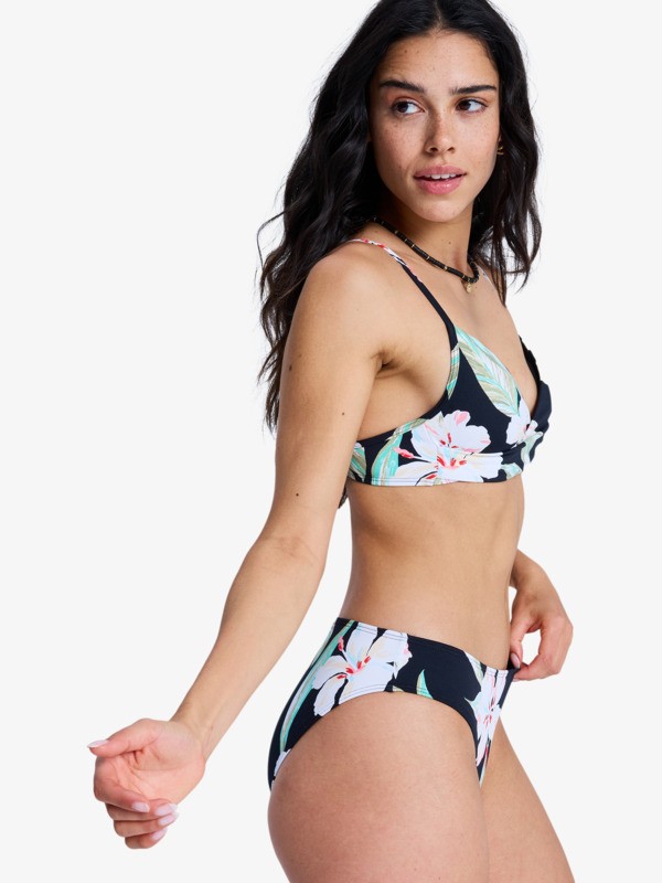 Printed Essentials Wrap Bra Haut de bikini bralette Noir Femme