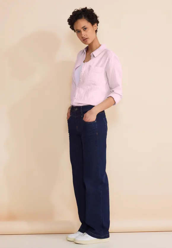 Musselin Hemdbluse - fresh rose