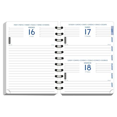 Agenda spiralé à élastique Preston - 1 jour par page - 12 x 17 cm - disponible dans différentes couleurs - Exacompta