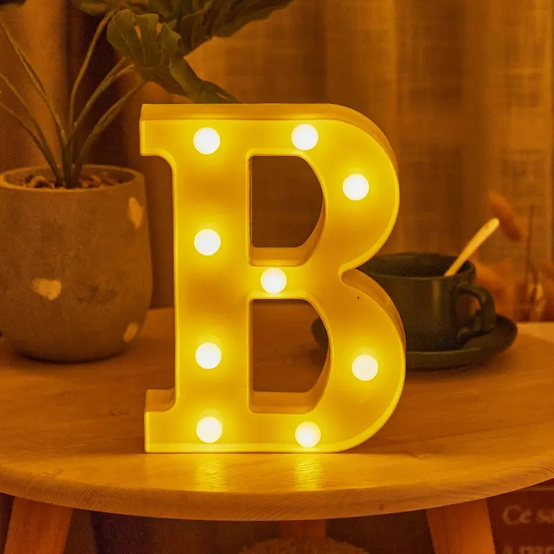 (41x16cm) LED Bar Licht Deko Buchstaben Beleuchtung Home / Party Accessoire (Batteriebetrieben) - Weiss