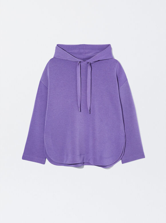 Moletom com capuz modal - Violeta