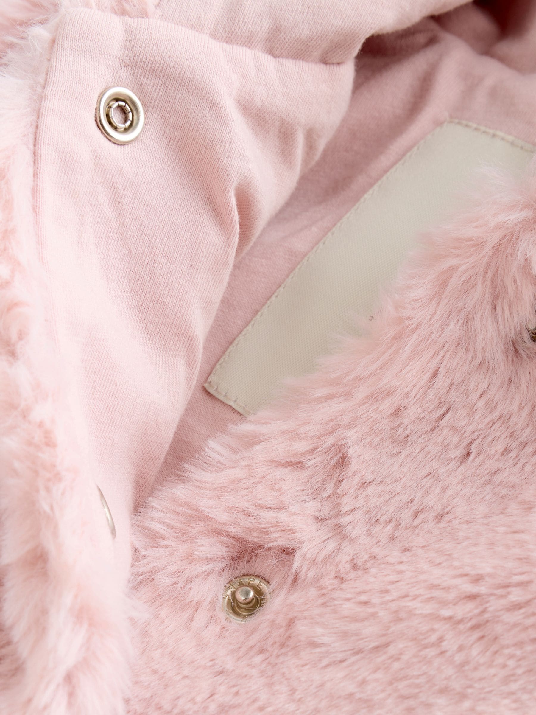 Roze - Babyjack met capuchon van imitatiebont (0mnd -2jr)