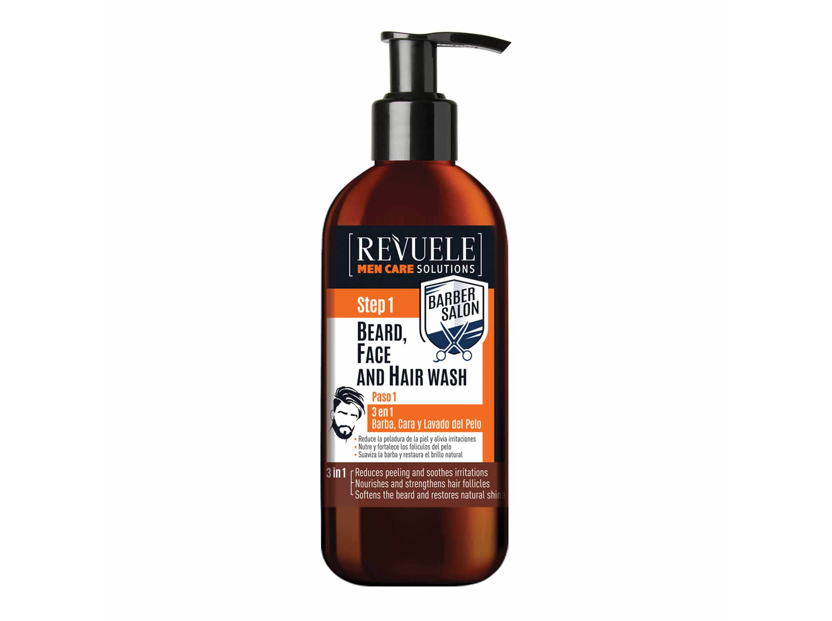 CHAMPÔ REVUELE 3 EM 1 BARBA E CABELO 300 ML