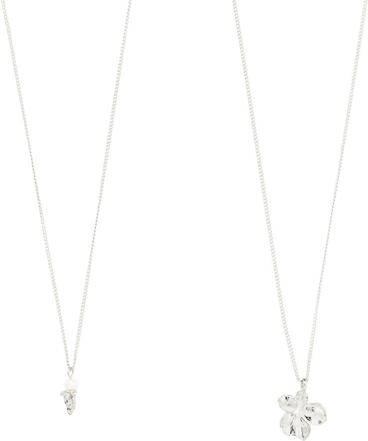 Pilgrim ZHURI recycled necklace 2-in-1 set silver-plated Sølv