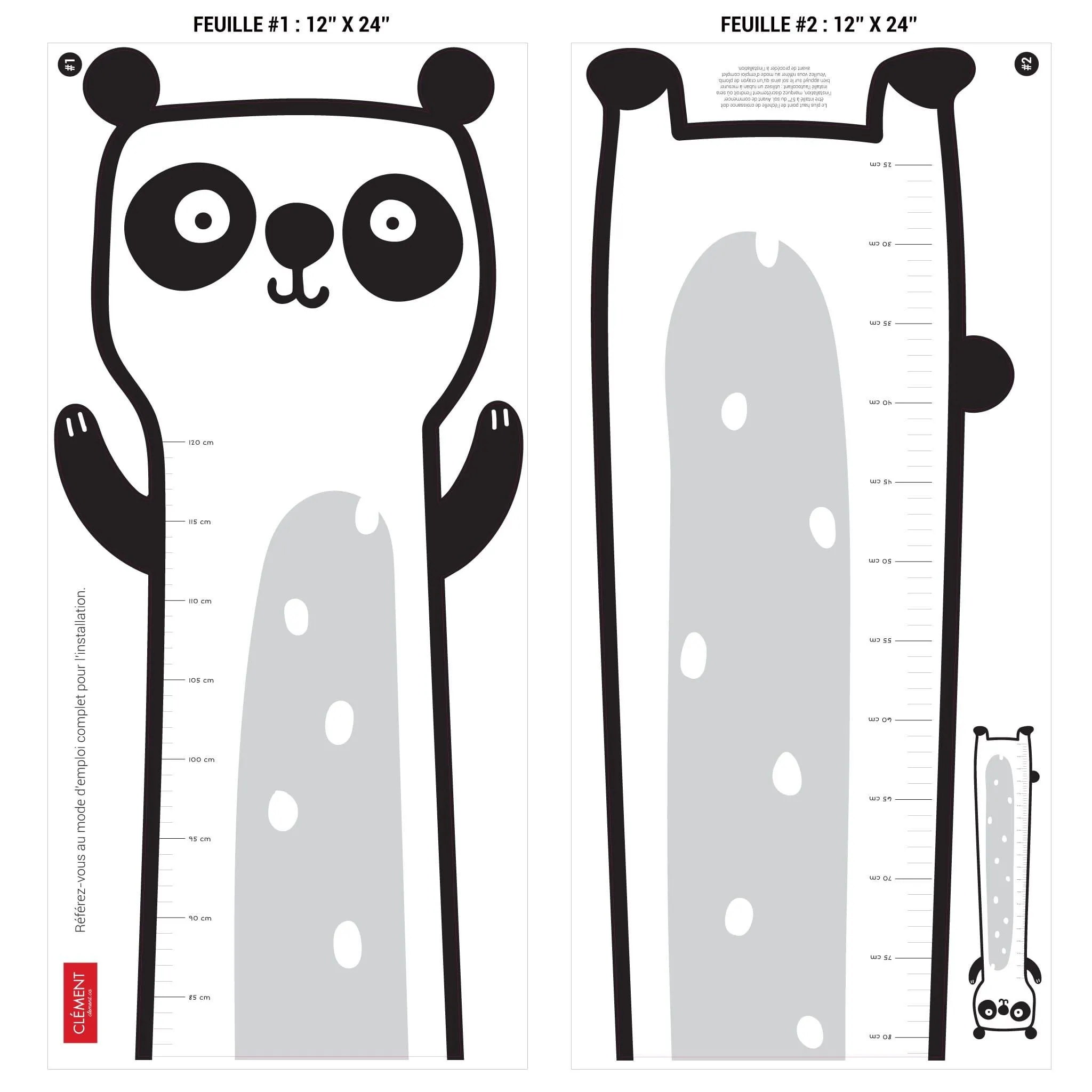 Clément - Impressions Échelle de Croissance - Panda Français