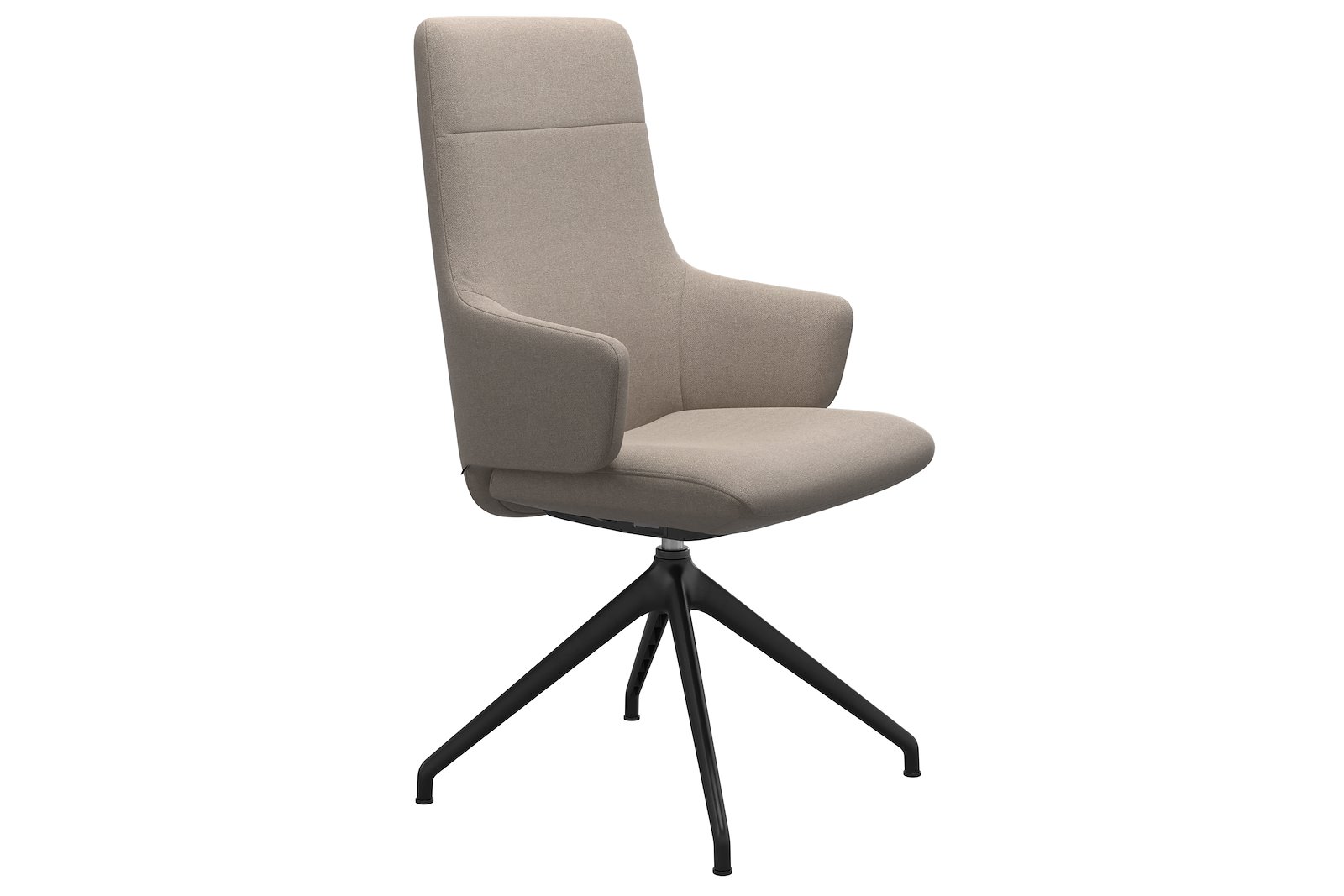 Chilli spisestol Tekstil Tulip Light Beige, large sete med sort understell