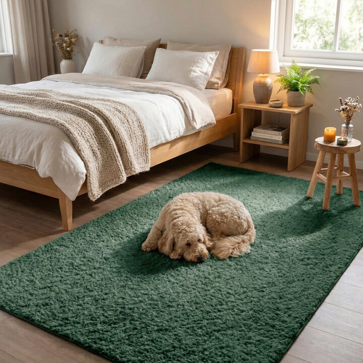 Fluffy vloerkleed - Bobby Groen