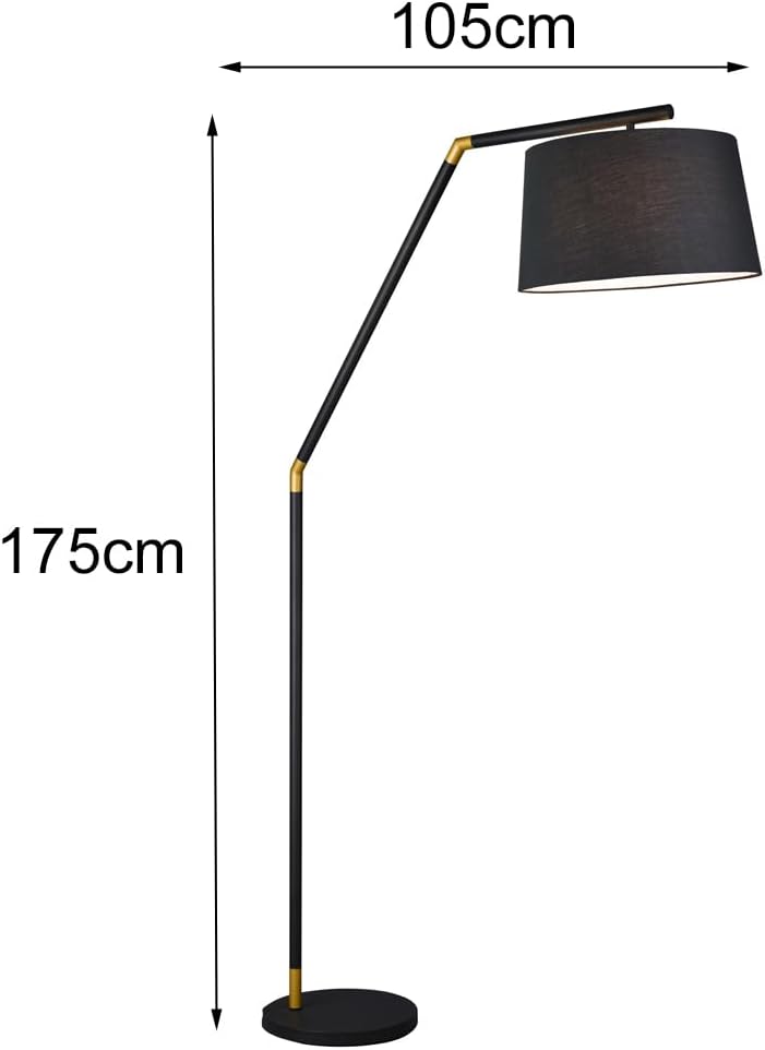 meineWunschleuchte Bogenleuchte mit Stoffschirm Schwarz, Höhe 175cm