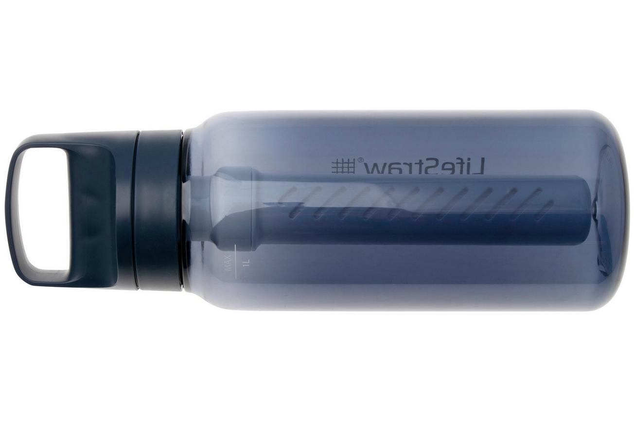 LifeStraw Go Aegean Sea GO-1L-SEA BPA-Free Plastic, waterfles met 2-stage filter, 1L