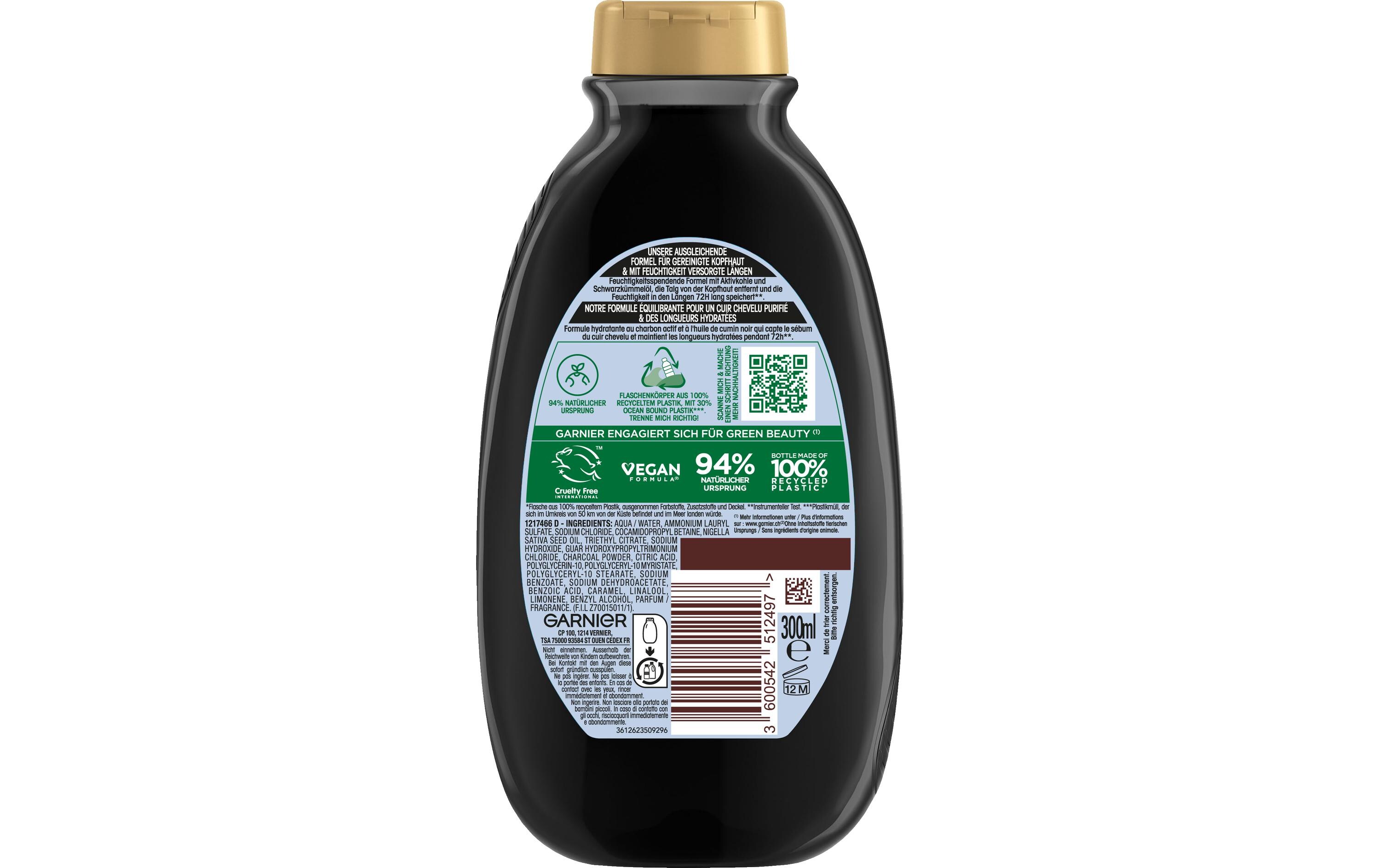 Shampoo Charcoal 300 mlHaarshampoo verleiht für bis zu 72 Stunden Feuchtigkeit