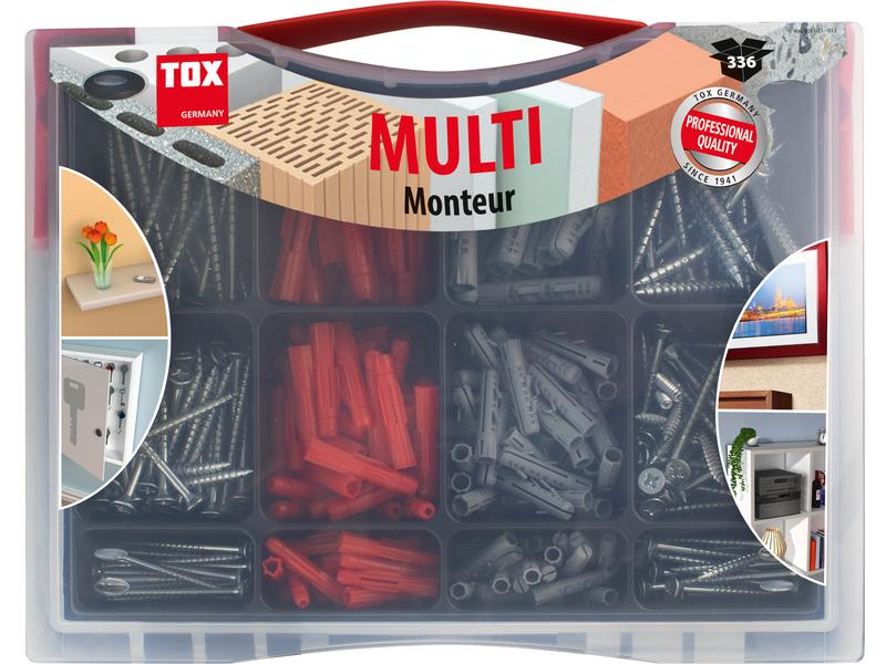 Tox-Dübel Dübel Monteur Multi Tri & Barracuda 336 Stück Monteur Multi Dübel Set Tri & Barracuda