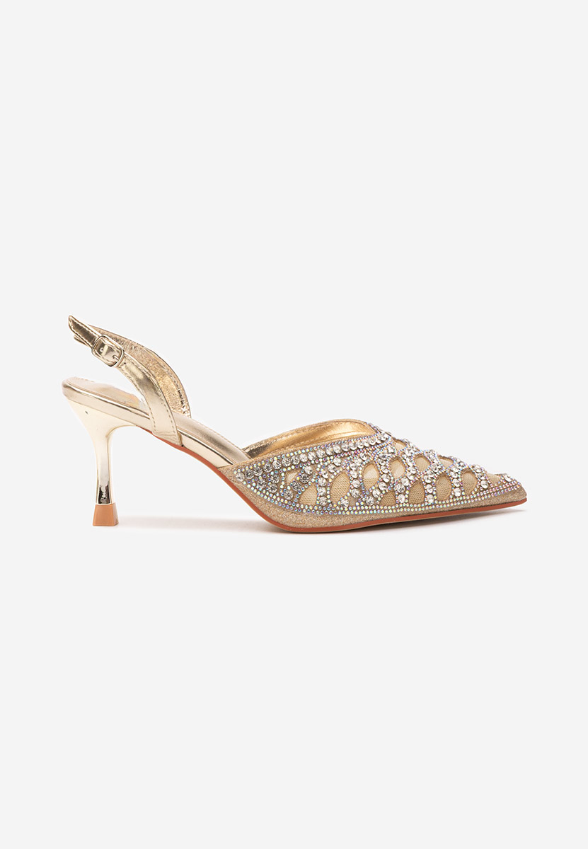 Chaussures à talon fin dorées Charlisa