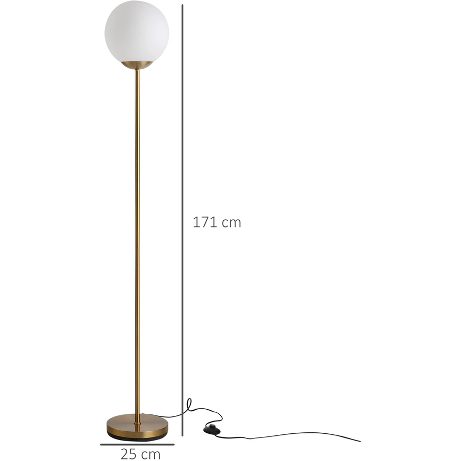 HOMCOM Stehlampe fürs Wohnzimmer gold, weiß