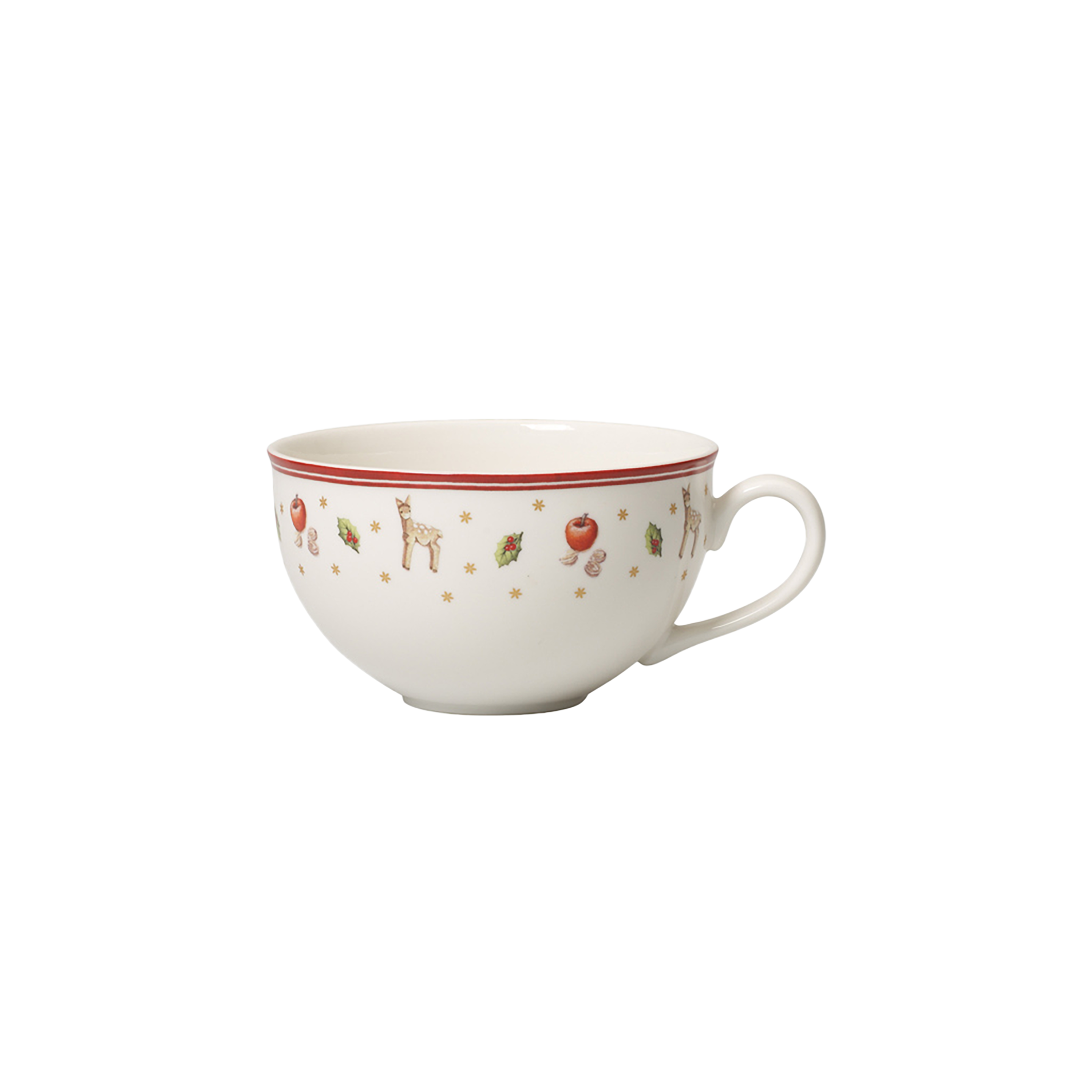 Toy's Delight White coffee cup Red, 8.8 oz, Premium Porcelain