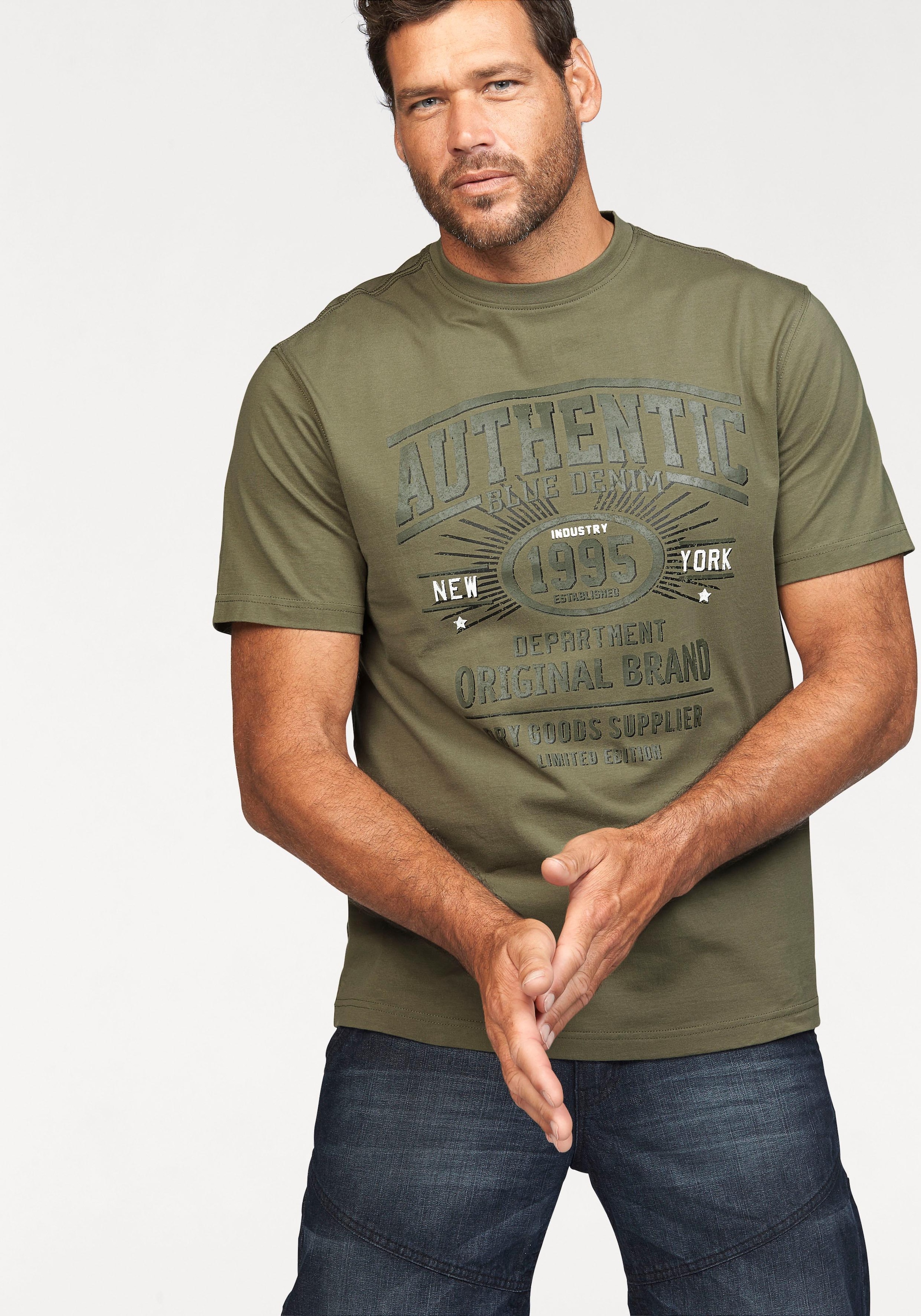 Man's World T-Shirt , Kurzarm,  lässige Passform,  bedrucktes Design,  Rundhals