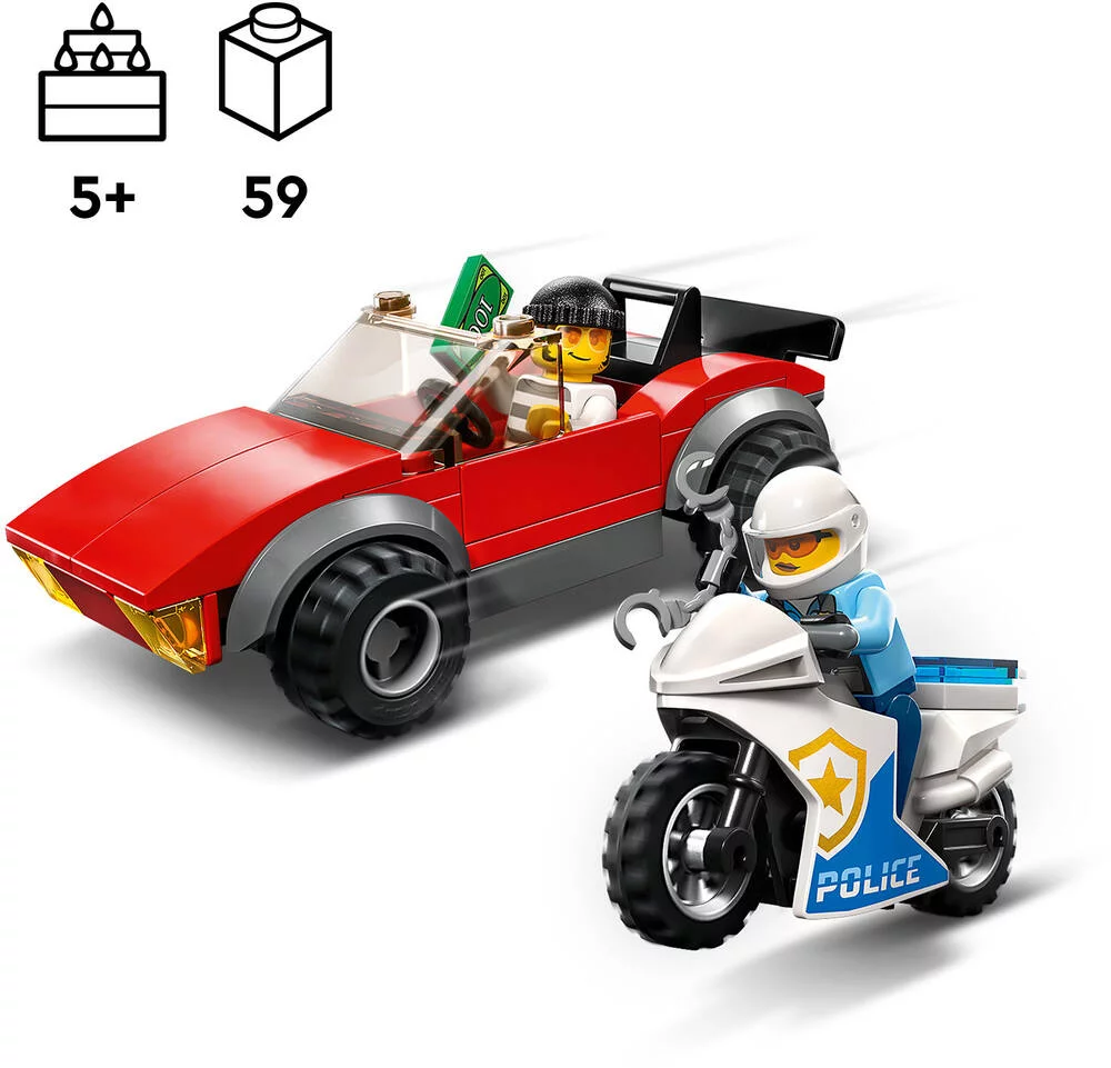 LEGO®CITY 60392 - LA COURSE-POURSUITE DE LA MOTO DE POLICE
