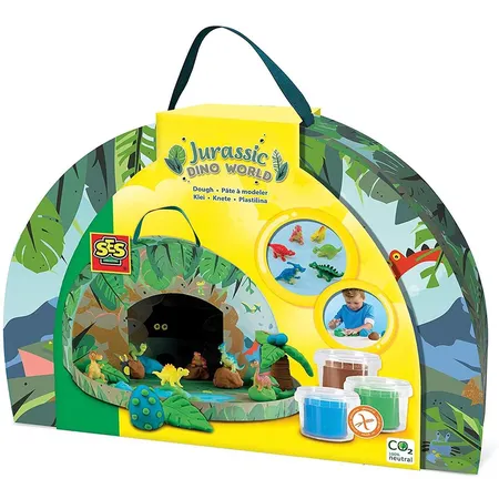SES Creative Jurassic-Dinowelt Knete Spielkoffer