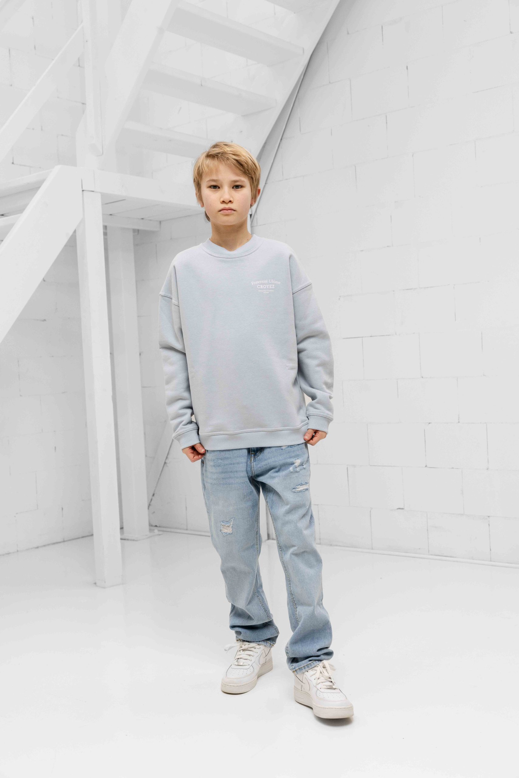 Croyez Fraternité Sweater Kids Lichtblauw
