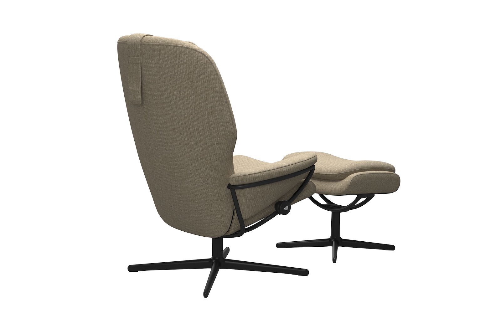 Rome lenestol m/krakk Tesktil Peony Beige - Cross - Matt Black