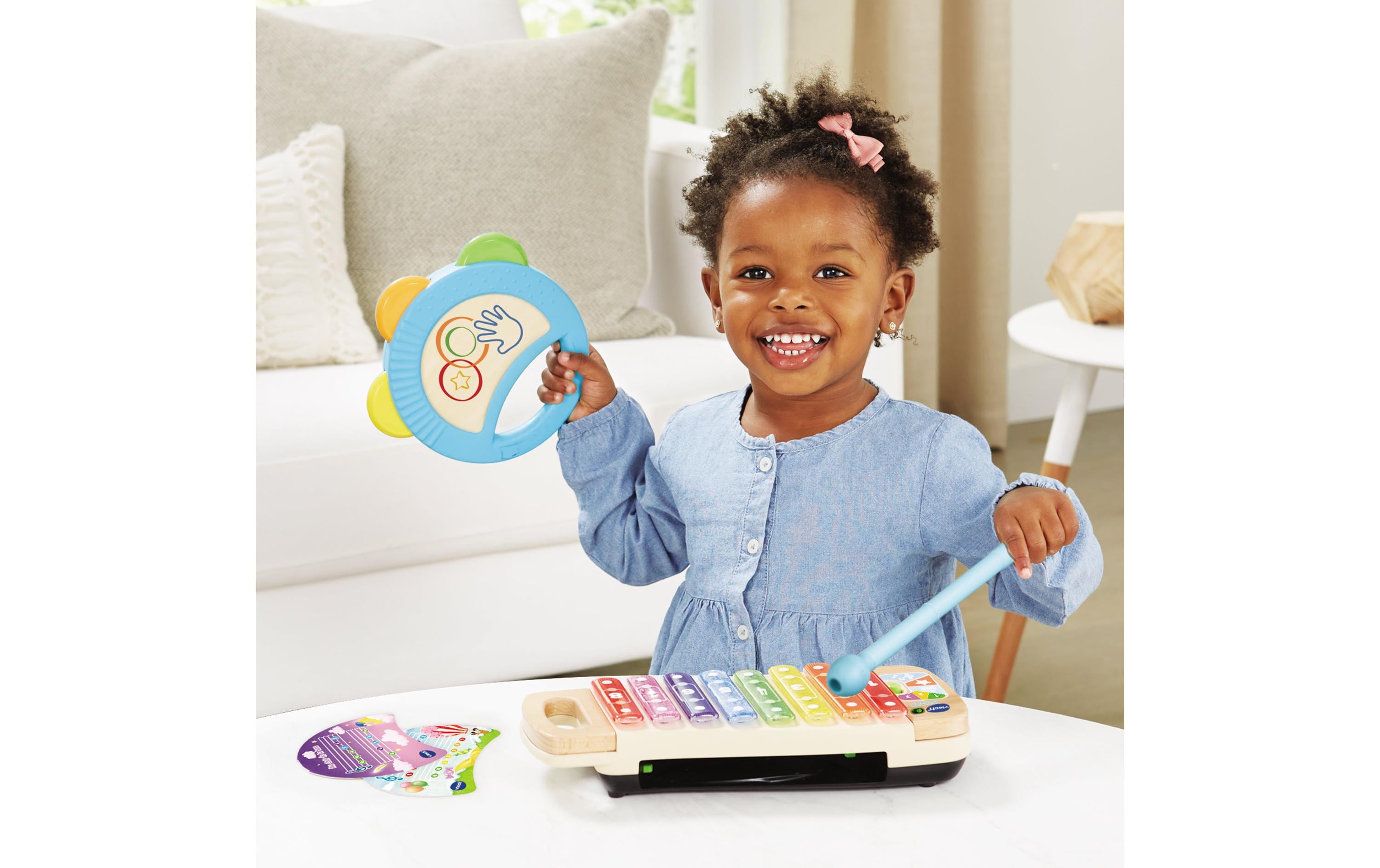 Musikspielzeug Xylo-Tambourin lumi magique -FR-Kinderinstrumente