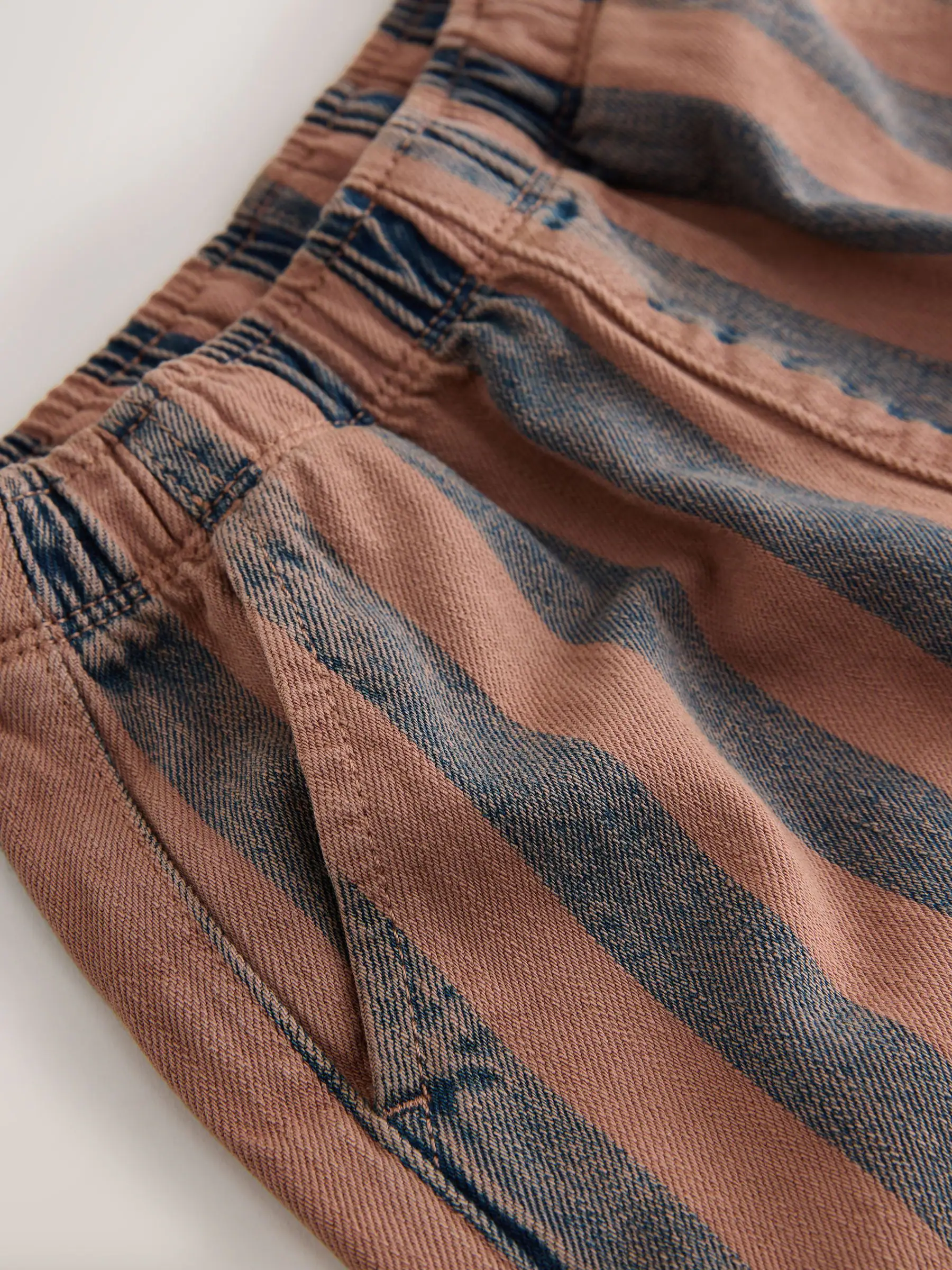 Roestbruin gestreept - Wijde broek met elastische taille (3mnd-7jr)