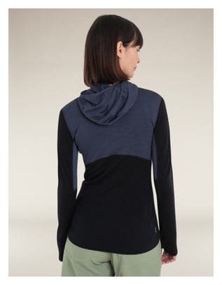 Polaire Femme Icebreaker Merino 200 Realfleece Descender Bleu/Noir