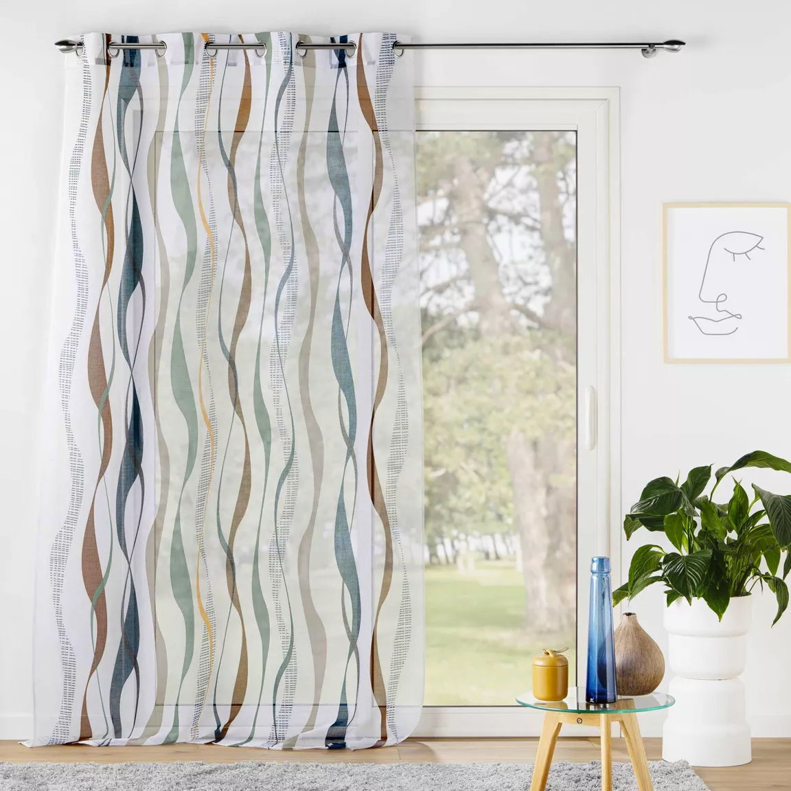 Voilage œillets (140 x 240 cm) Lisana Multicolore