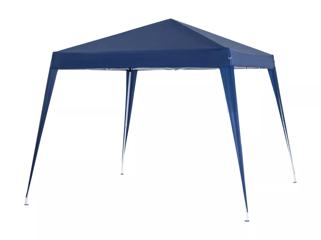 Tonnelle barnum de jardin pop-up pliant 2,4L x 2,4l x 2,5H m acier polyester imperméabilisé anti UV avec sac de transport bleu