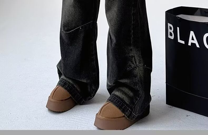 CosmoCorner - Lage taille gewassen wijde jeans