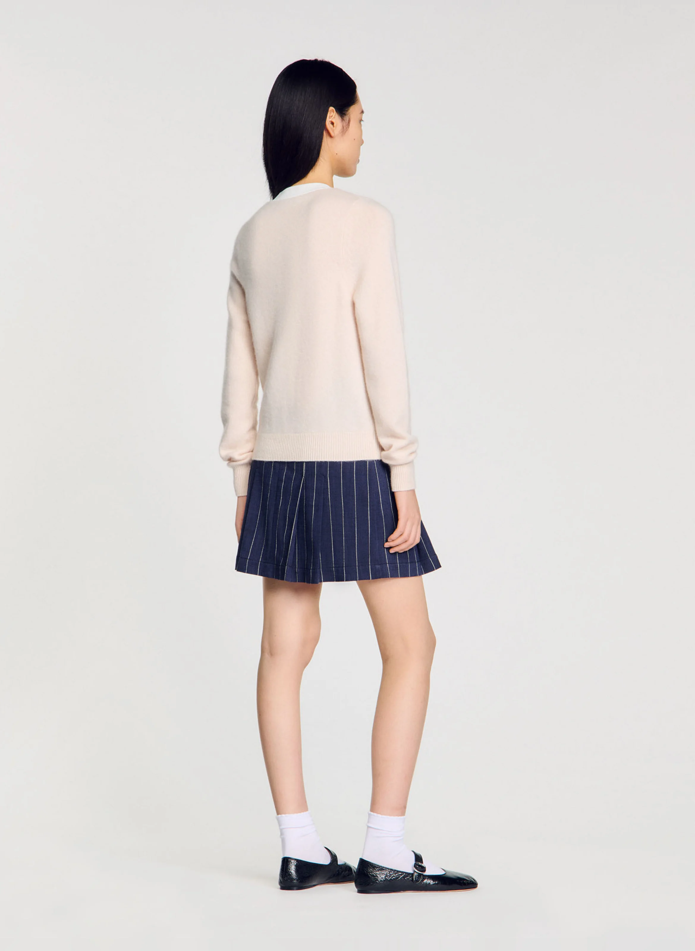 Pull bicolore en laine et cachemire | Beige