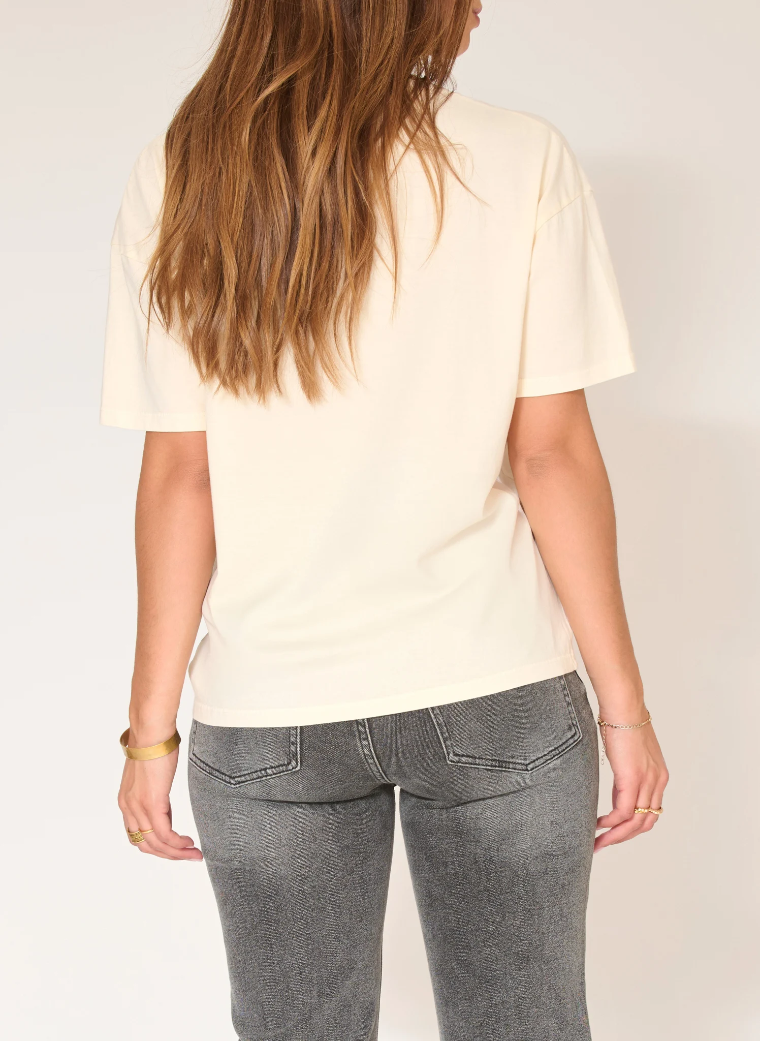 TITIA - Tee-shirt col rond sérigraphié en coton| Blanc