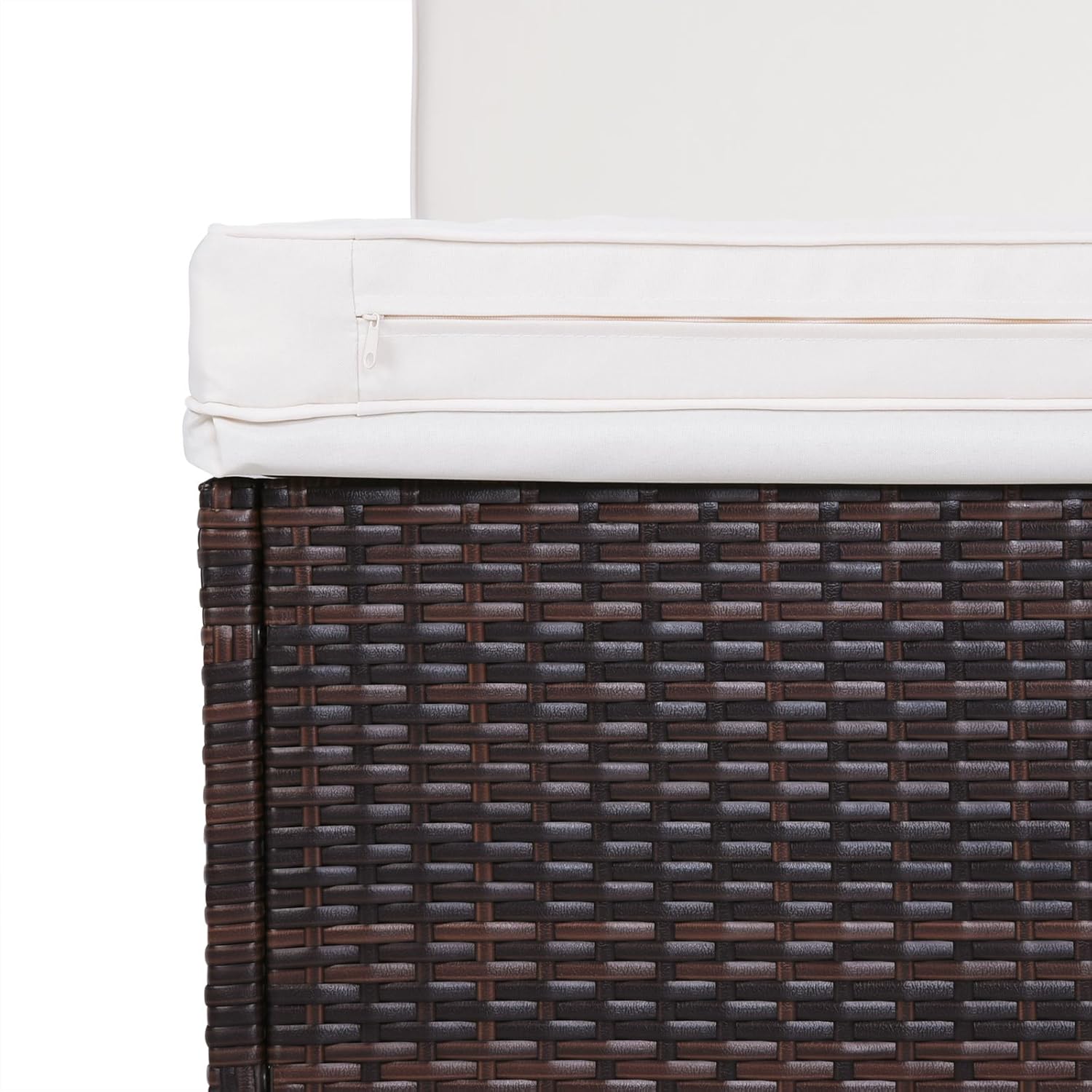 Casaria® Sonnenliege 2 Personen mit Klapptisch 7cm Auflagen Wetterfest Gartenliege 400kg Belastbar Liegestuhl Verstellbar Braun Creme 196x116cm