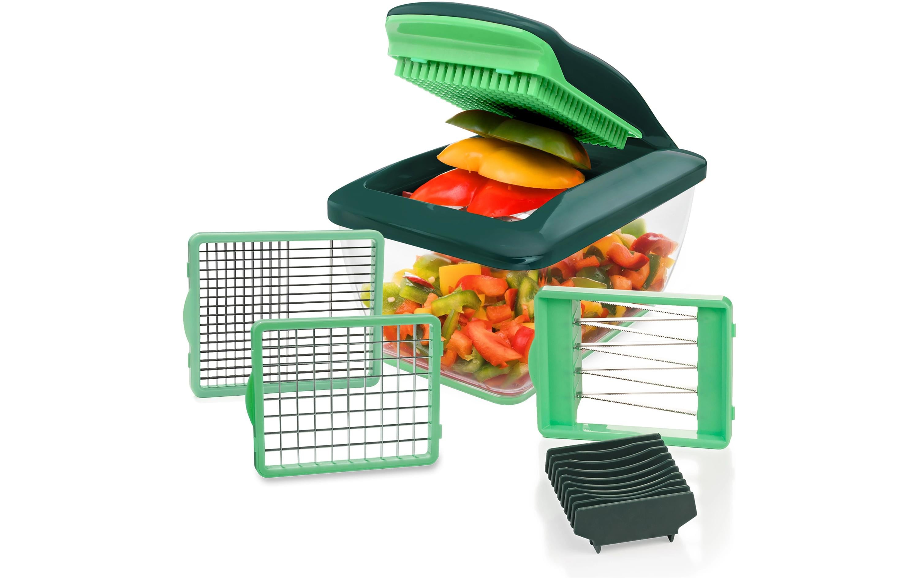 Gemüseschneider Nicer Dicer Chef 7-teilig, GrünVerstellbarer Hobel