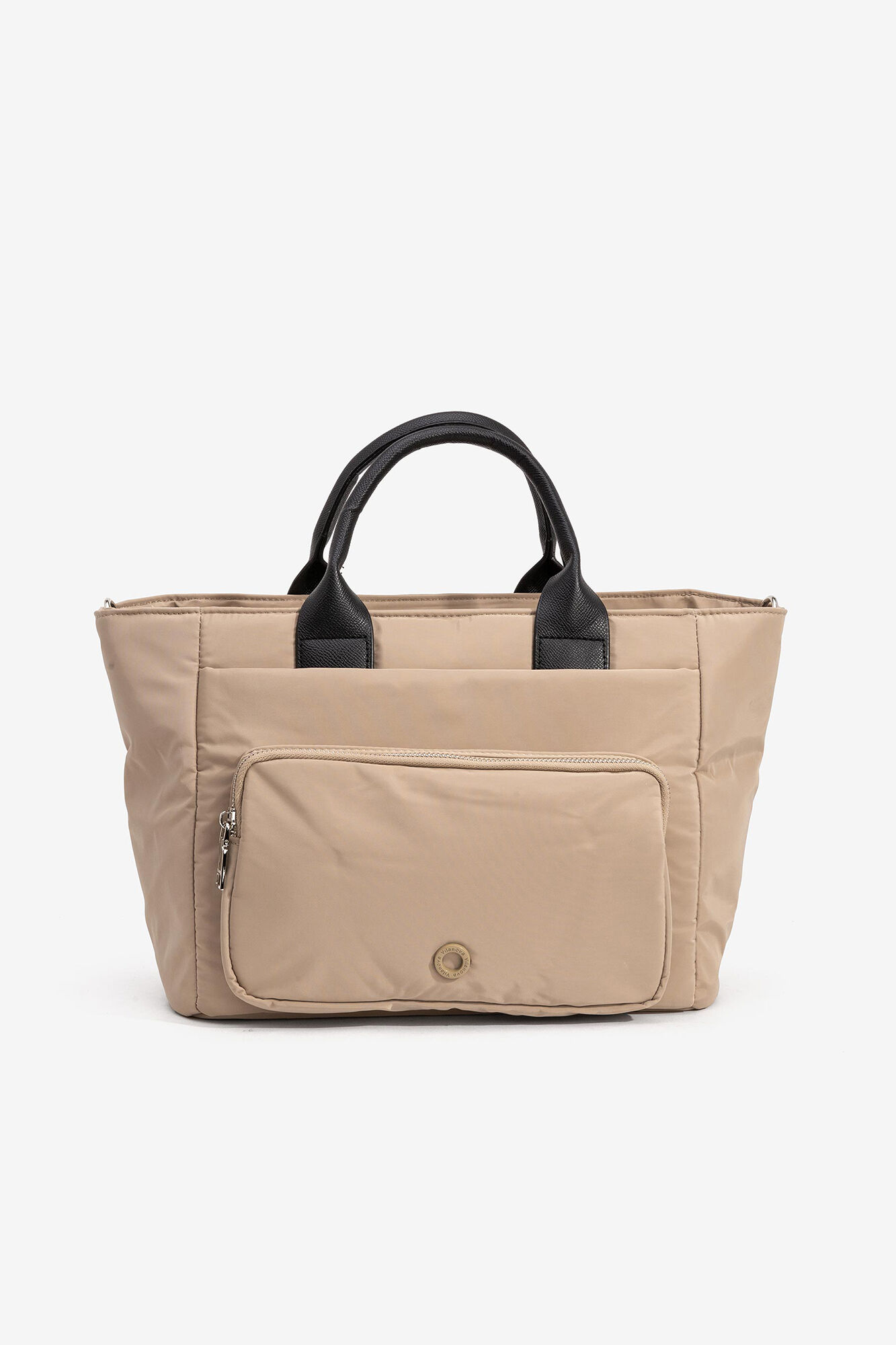 Bolsa city de nylon acolchado - bege