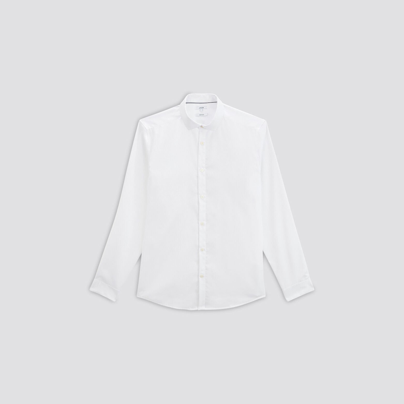 Chemise slim sans repassage unie coton Blanc