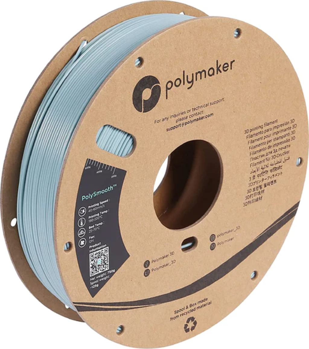 Polymaker  PolySmooth Slate Grey, 1,75 mm (750 g)    PVB basiertes Filament für glänzende Ideen ohne sichtbare Layer in Grau