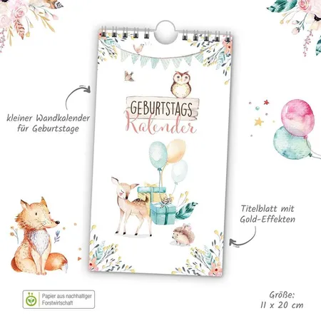 Trötsch Geburtstagskalender Waldfreunde, Jahresunabhängig