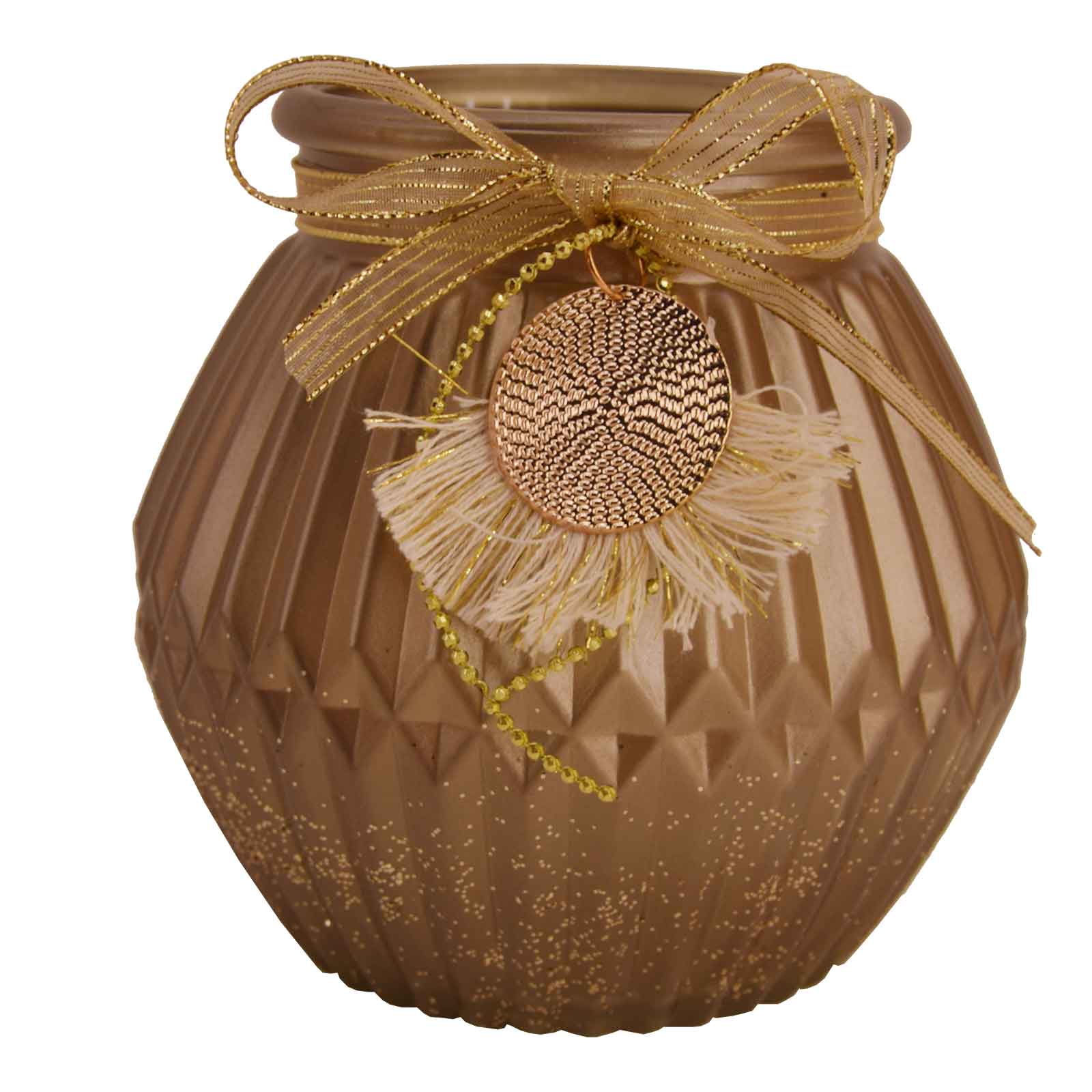 Windlicht - champagner - Glas - Ø 15 cm