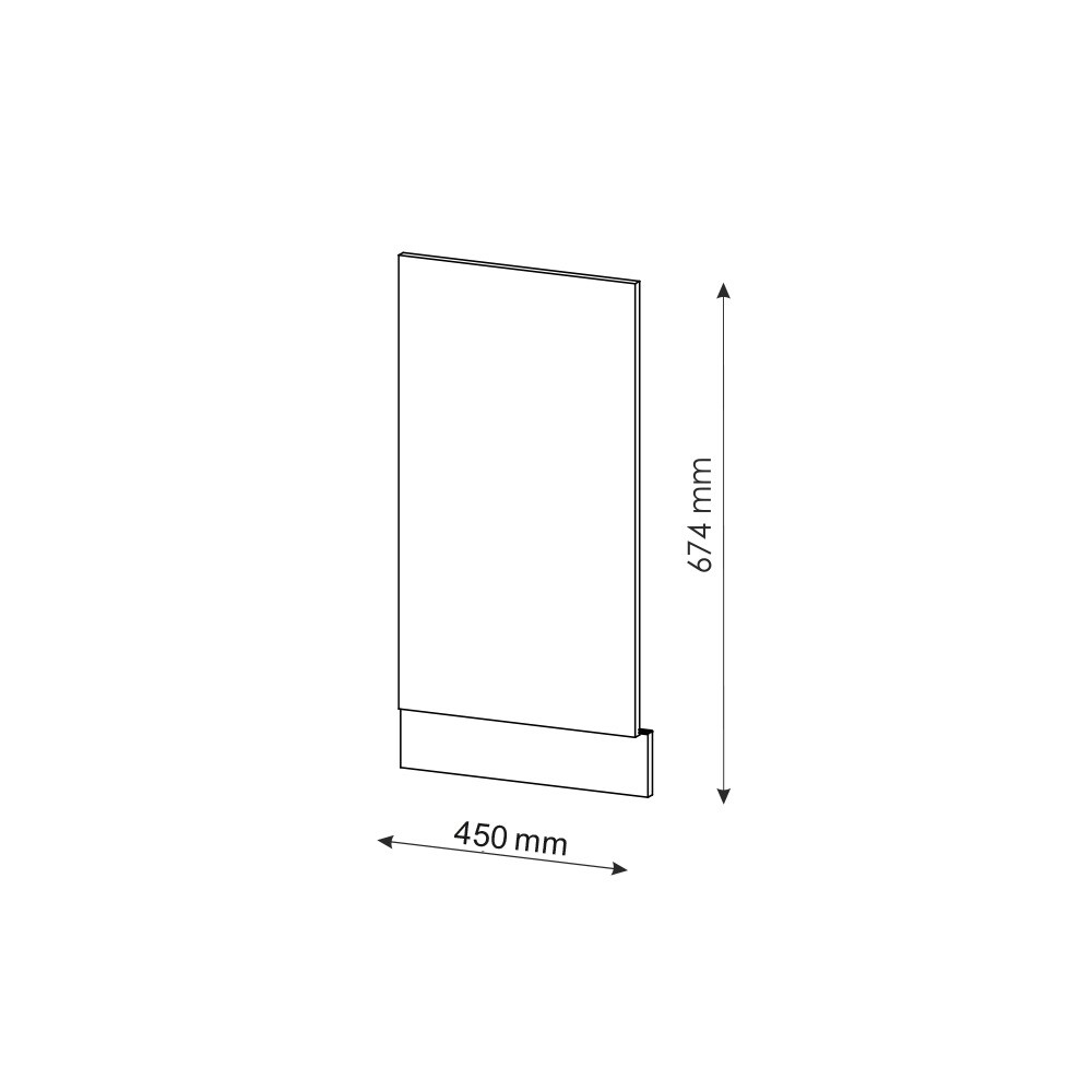 Vicco Geschirrspülerblende Küchenschrank Küchenmöbel Fame-Line Eiche Anthrazit-Gold Landhaus 45 cm Küche Einbauküche Geschirrspüler Blende Küchenzeile