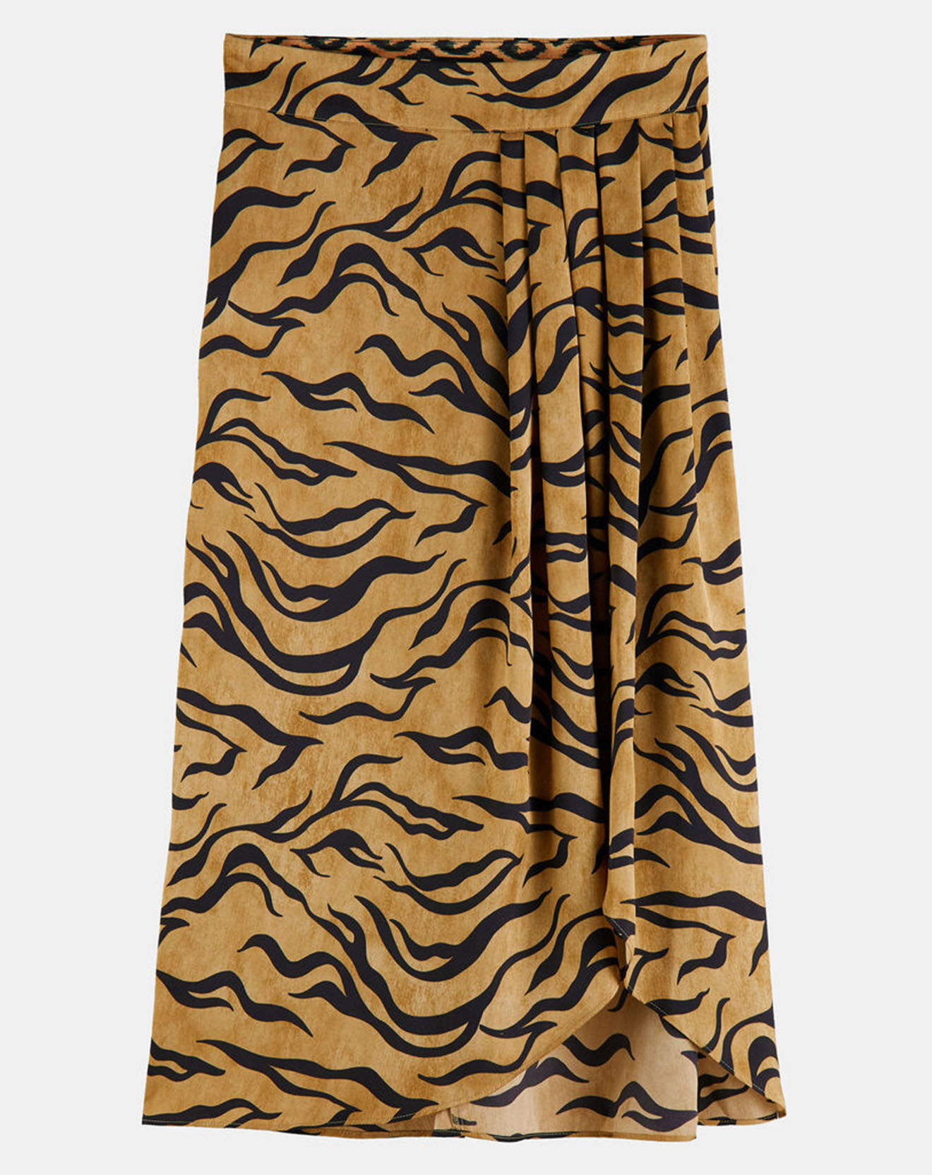 Scotch & Soda Jupe Portefeuille Midi beige/noir
