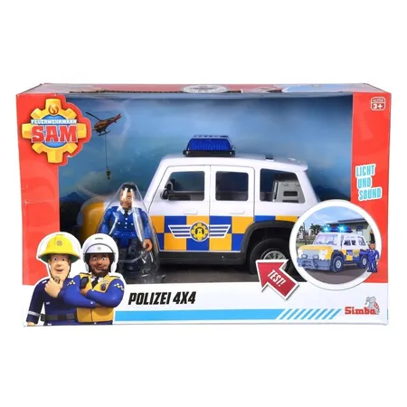 Simba Feuerwehrmann Sam Polizeiauto 4x4 mit Figur