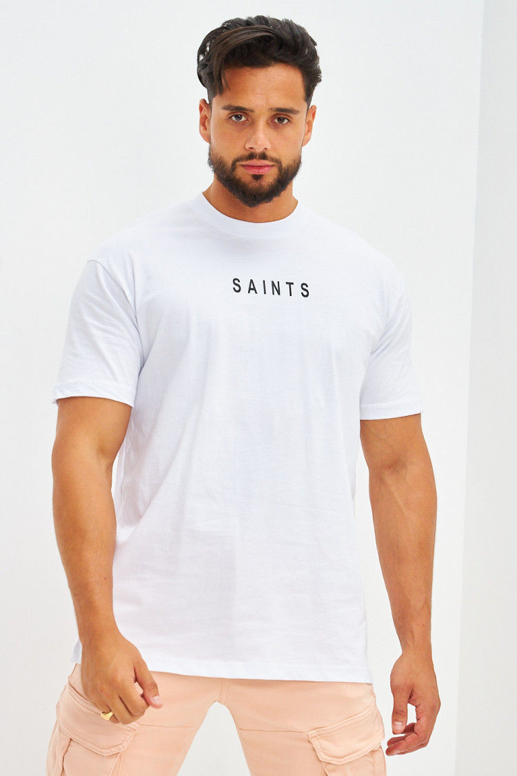 T-shirt basique oversize floqué SAINTS blanc