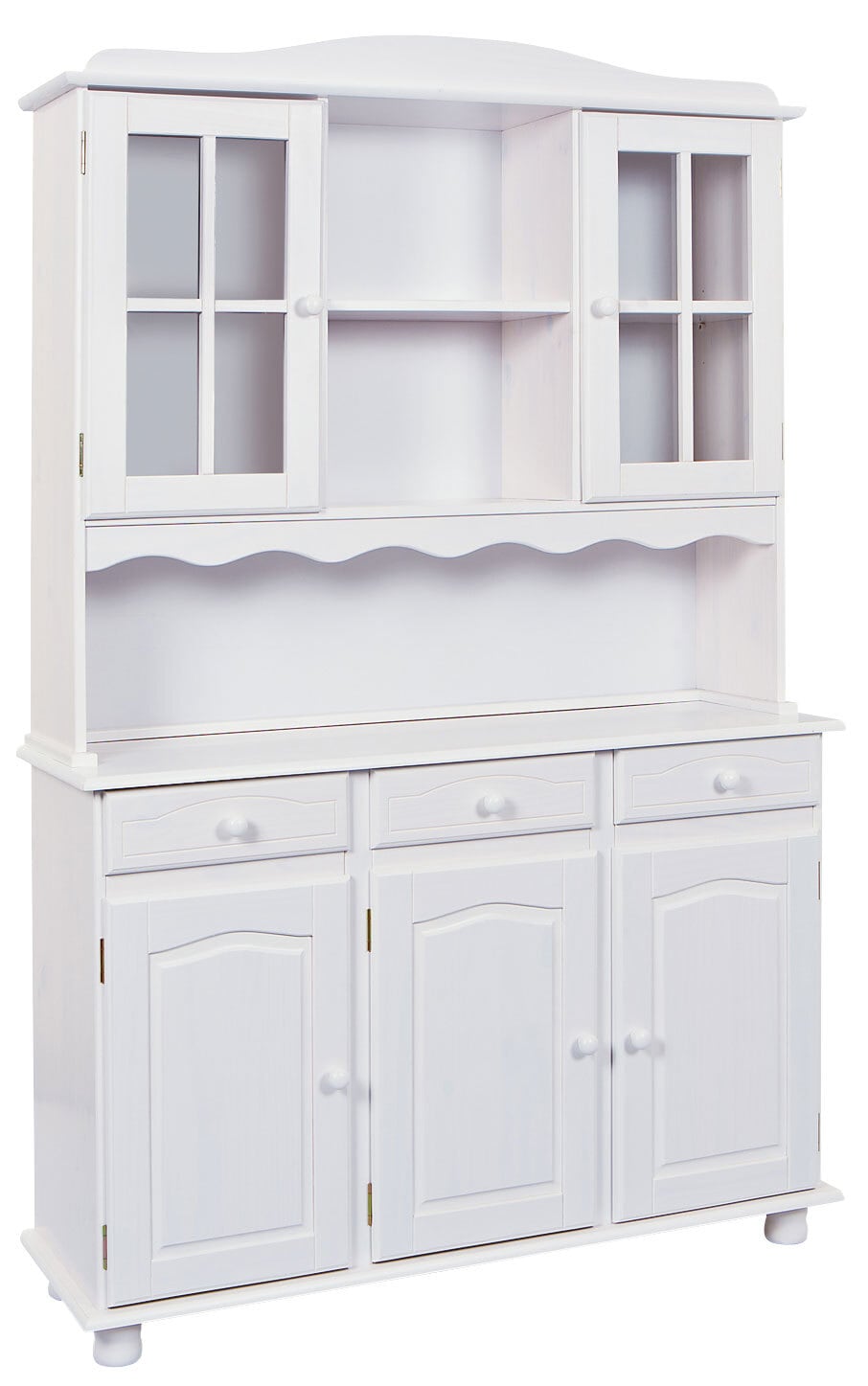 Buffet FELIX 130x198x43 cm Massivholz Kiefer weiß