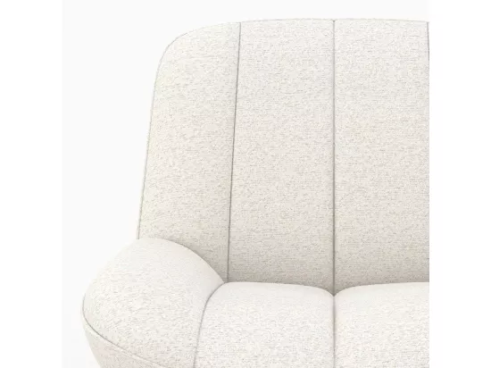 Rocking chair en tissu bouclette blanc cassé - Alvin