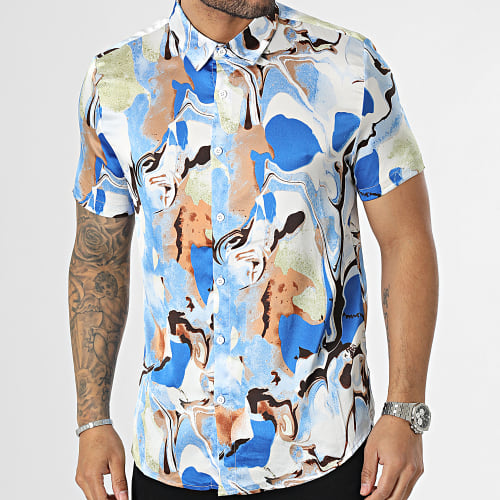 Chemise Manches Courtes Bleu Clair