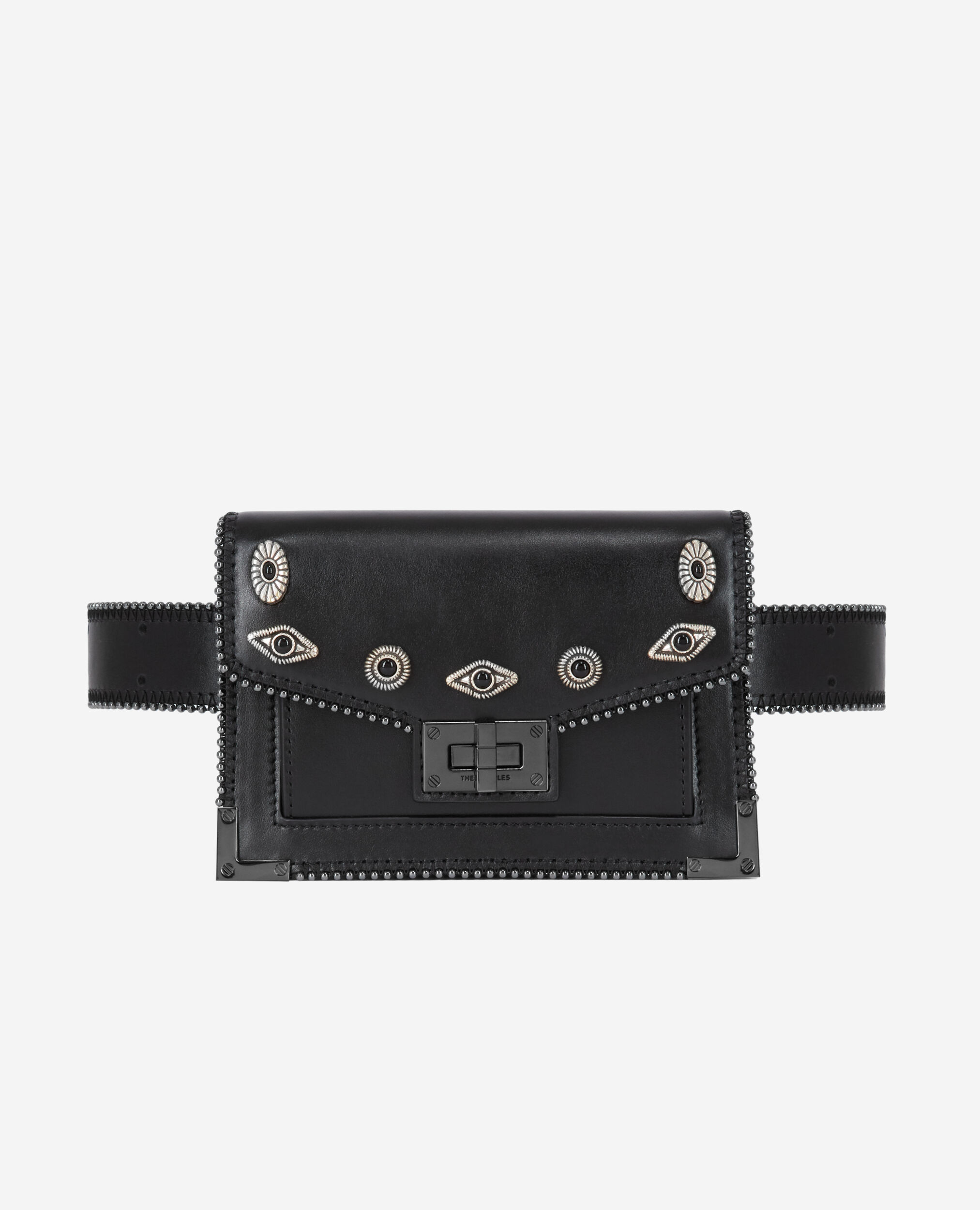 Emily belt en cuir noir