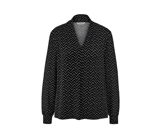 Langarmshirt mit V-Ausschnitt, Alloverprint